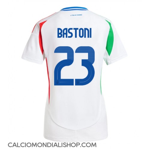 Maglie da calcio Italia Alessandro Bastoni #23 Seconda Maglia Femminile Europei 2024 Manica Corta